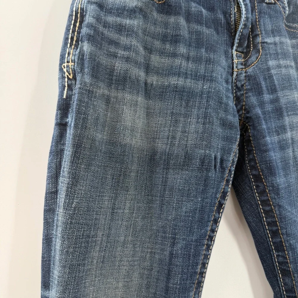 BKE Alec Straight Leg Jeans Mens 28R Dark Wash Denim Contrast Stitch Stretch